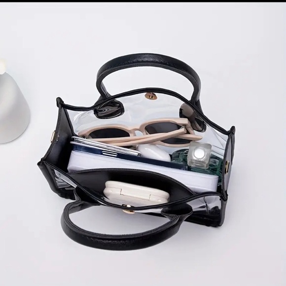 NWT! Transparent Mini Handbag - Magnetic Closure, Top Handle Chain Crossbody. - Picture 4 of 5
